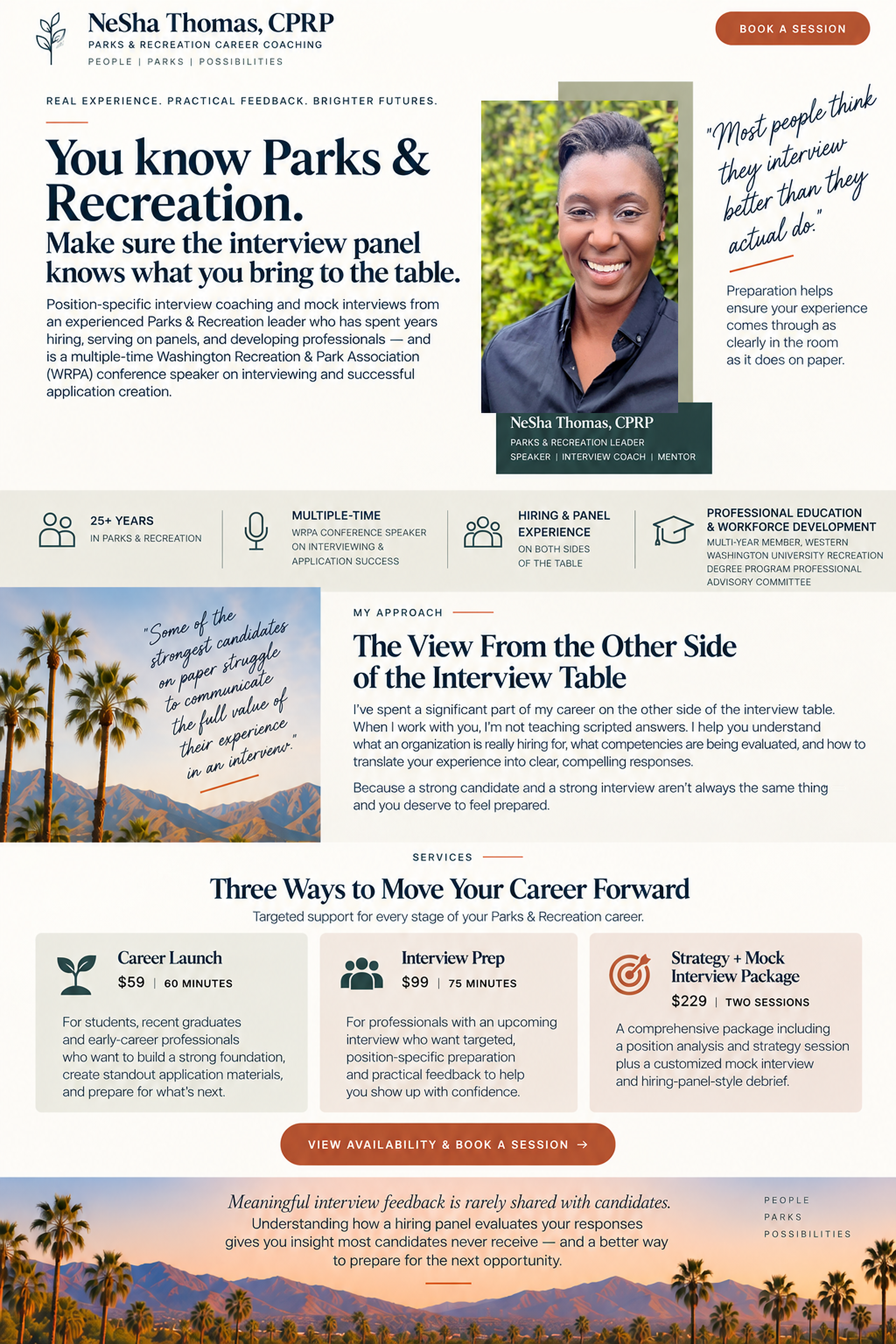 NeSha Thomas, CPRP Parks & Recreation Career Coaching